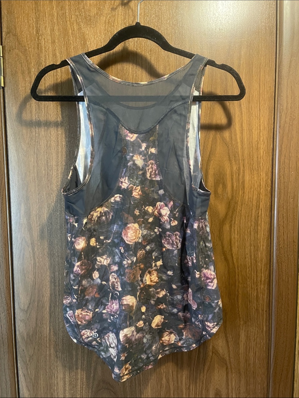 lululemon athletica Black Floral Racerback Tank